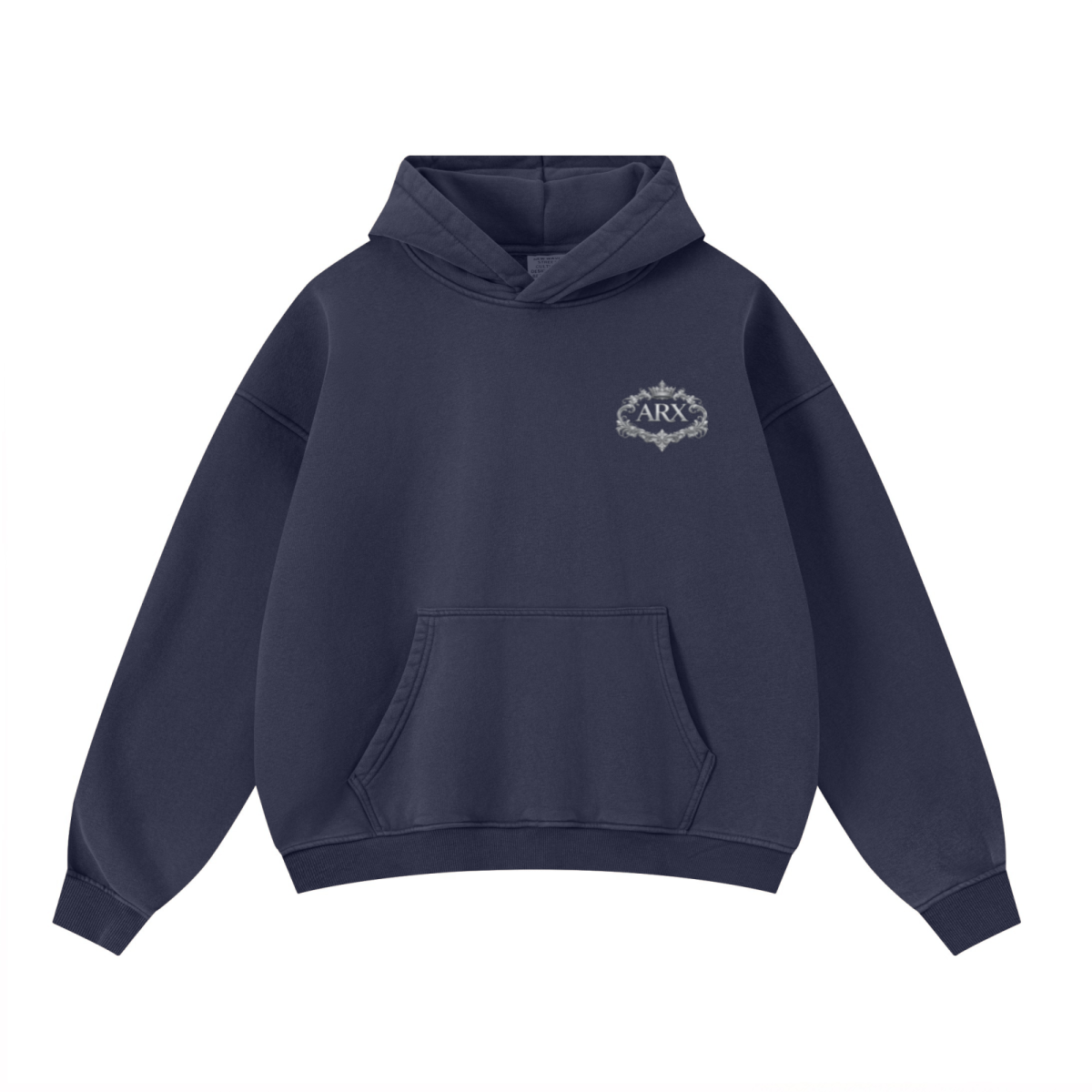 400GSM Unisex Washed Heavyweight Boxy-Fit Hoodie Vintage Royal Blue