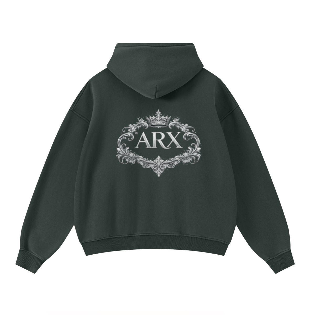 400GSM Unisex Washed Heavyweight Boxy-Fit Hoodie Vintage Moss Green