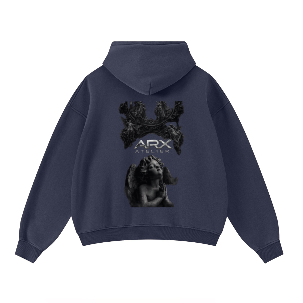 400GSM Unisex Washed Heavyweight Boxy-Fit Hoodie Vintage Royal Blue