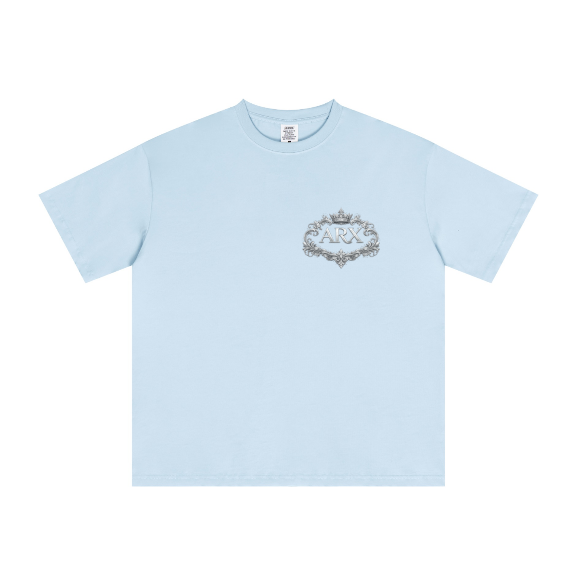 235GSM Men's Tech Fabric Performance Crew Neck T-shirt Light blue