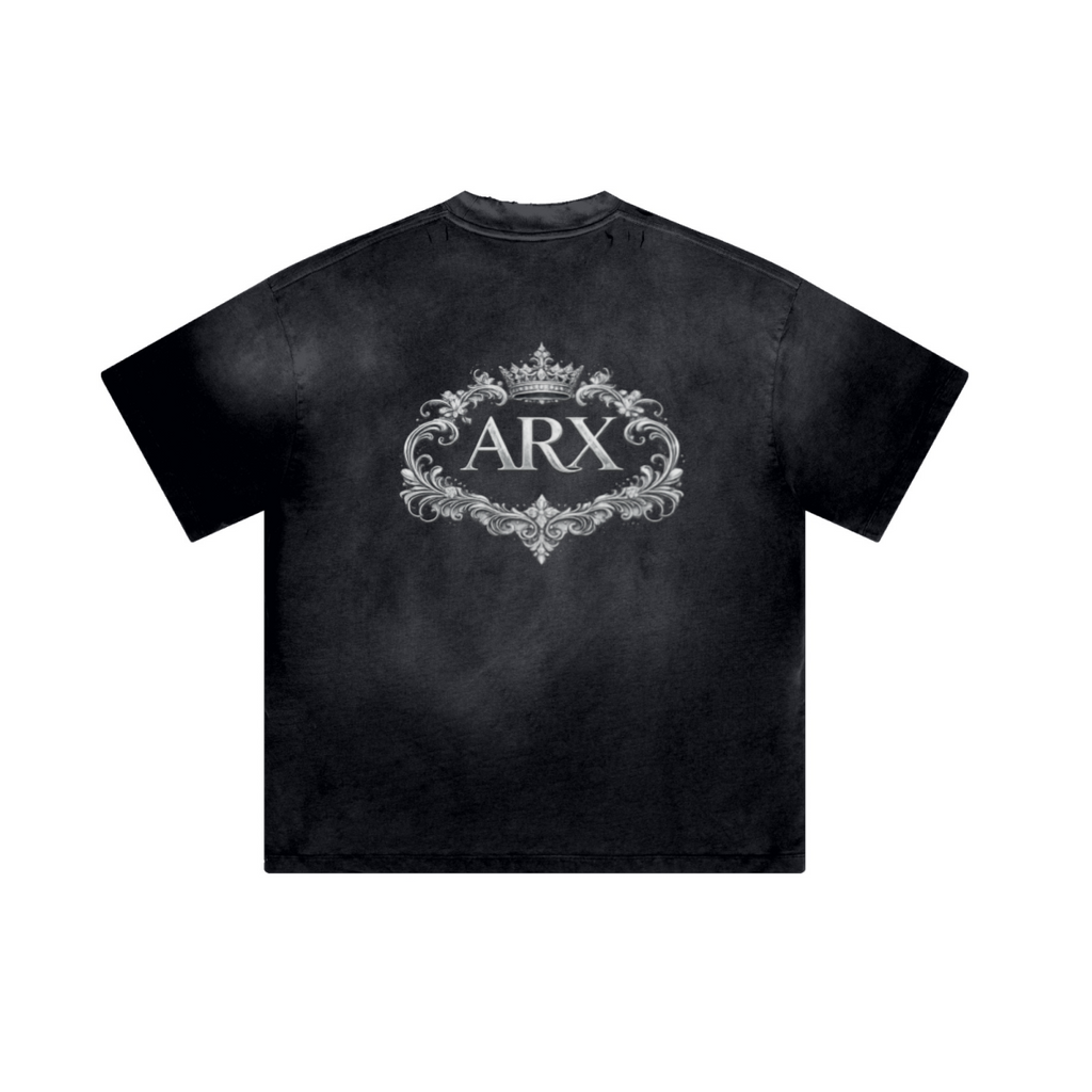 250GSM Men's Boxy Tie-Dyed T-Shirt Dark Gray