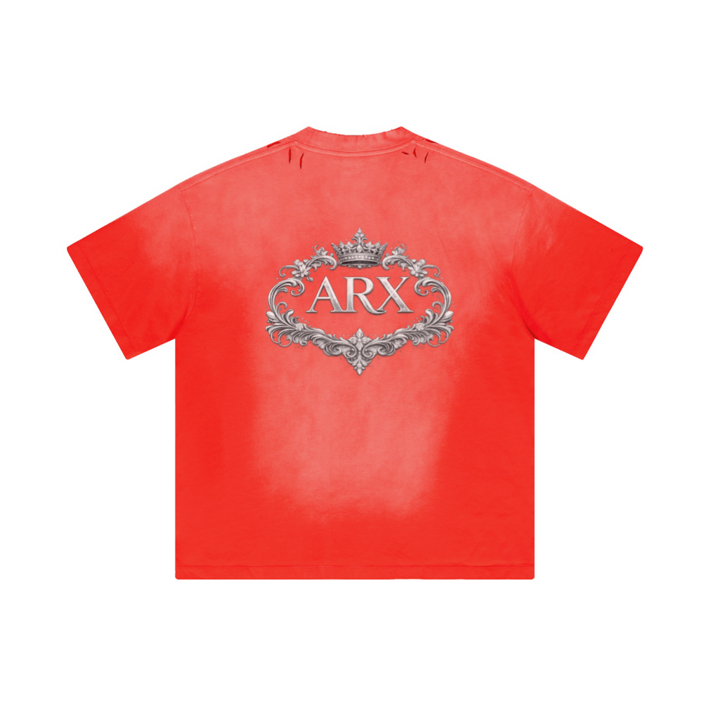 250GSM Men's Boxy Tie-Dyed T-Shirt Red