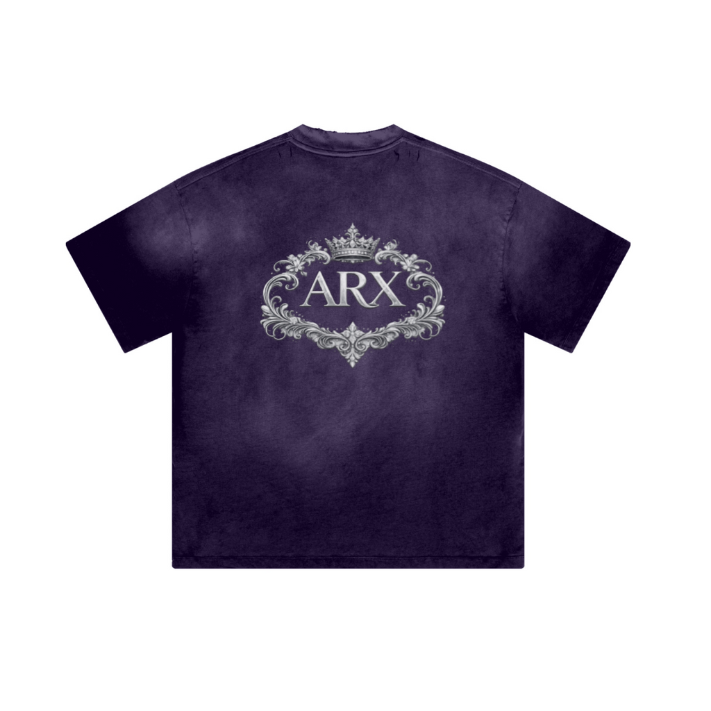 250GSM Men's Boxy Tie-Dyed T-Shirt  Purple