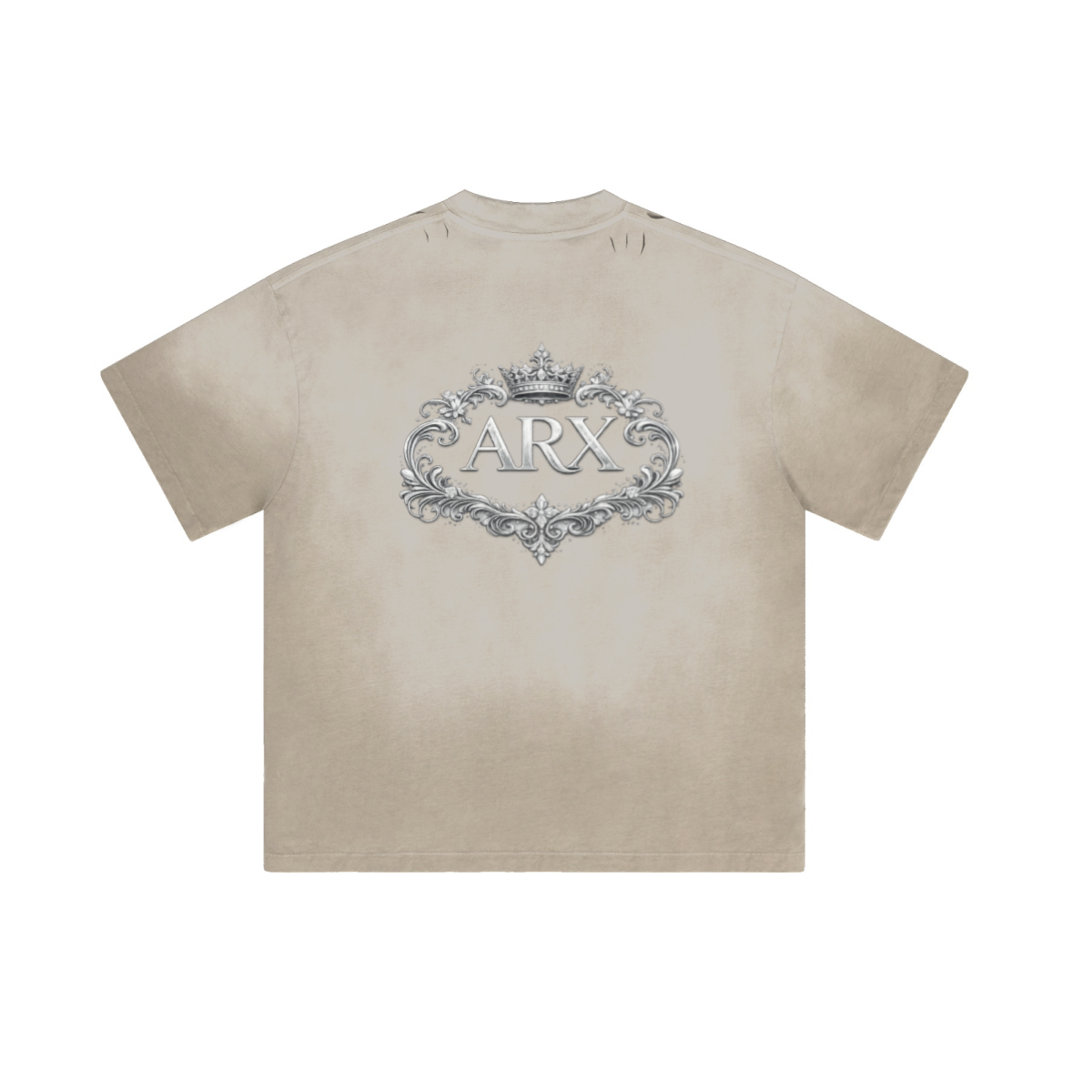 250GSM Men's Boxy Tie-Dyed T-Shirt Light Gray