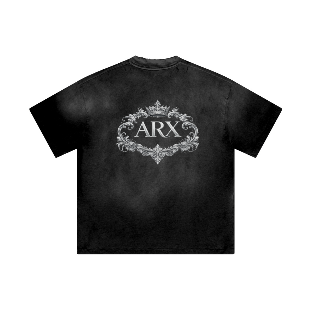 250GSM Men's Boxy Tie-Dyed T-Shirt  Black