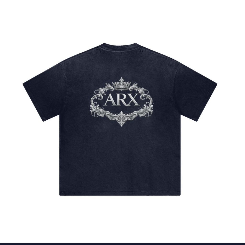 250GSM Men's Boxy Tie-Dyed T-Shirt Navy Blue