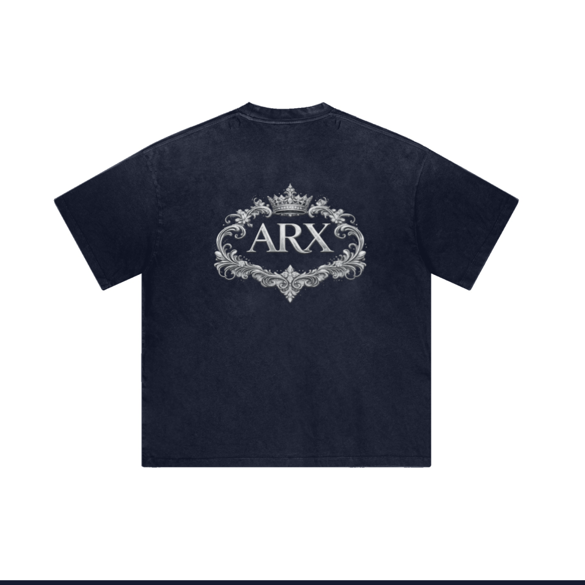 250GSM Men's Boxy Tie-Dyed T-Shirt Navy Blue