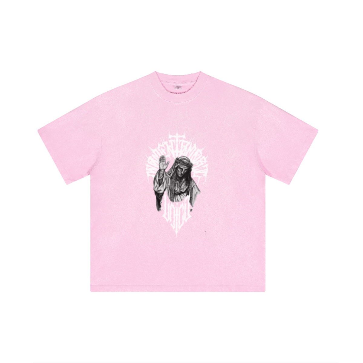 250GSM Men's Boxy Tie-Dyed T-Shirt Pink