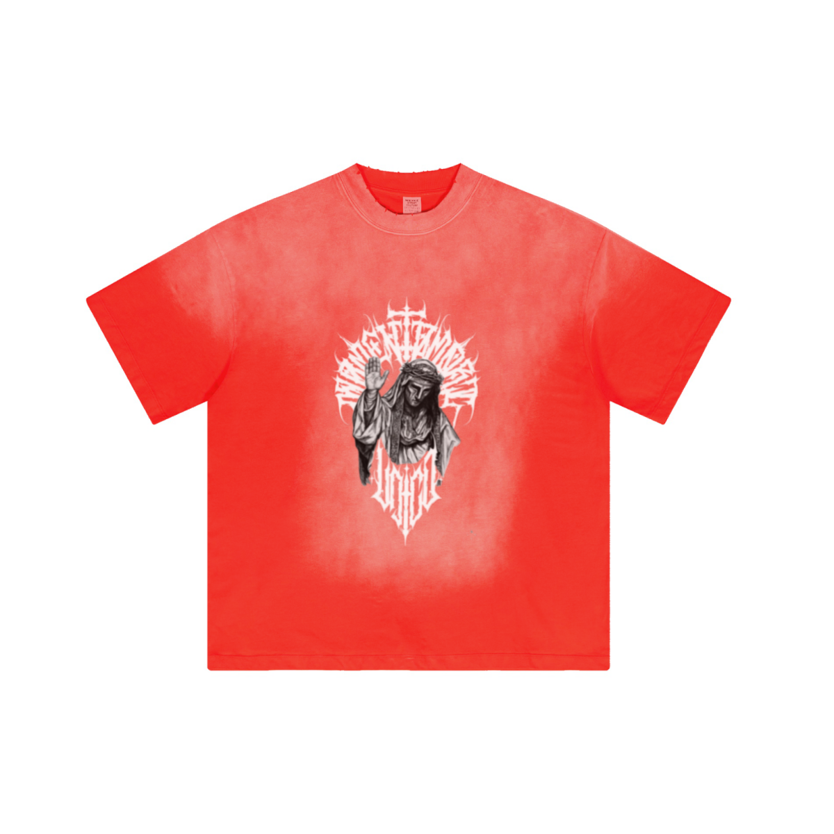 250GSM Men's Boxy Tie-Dyed T-Shirt Red