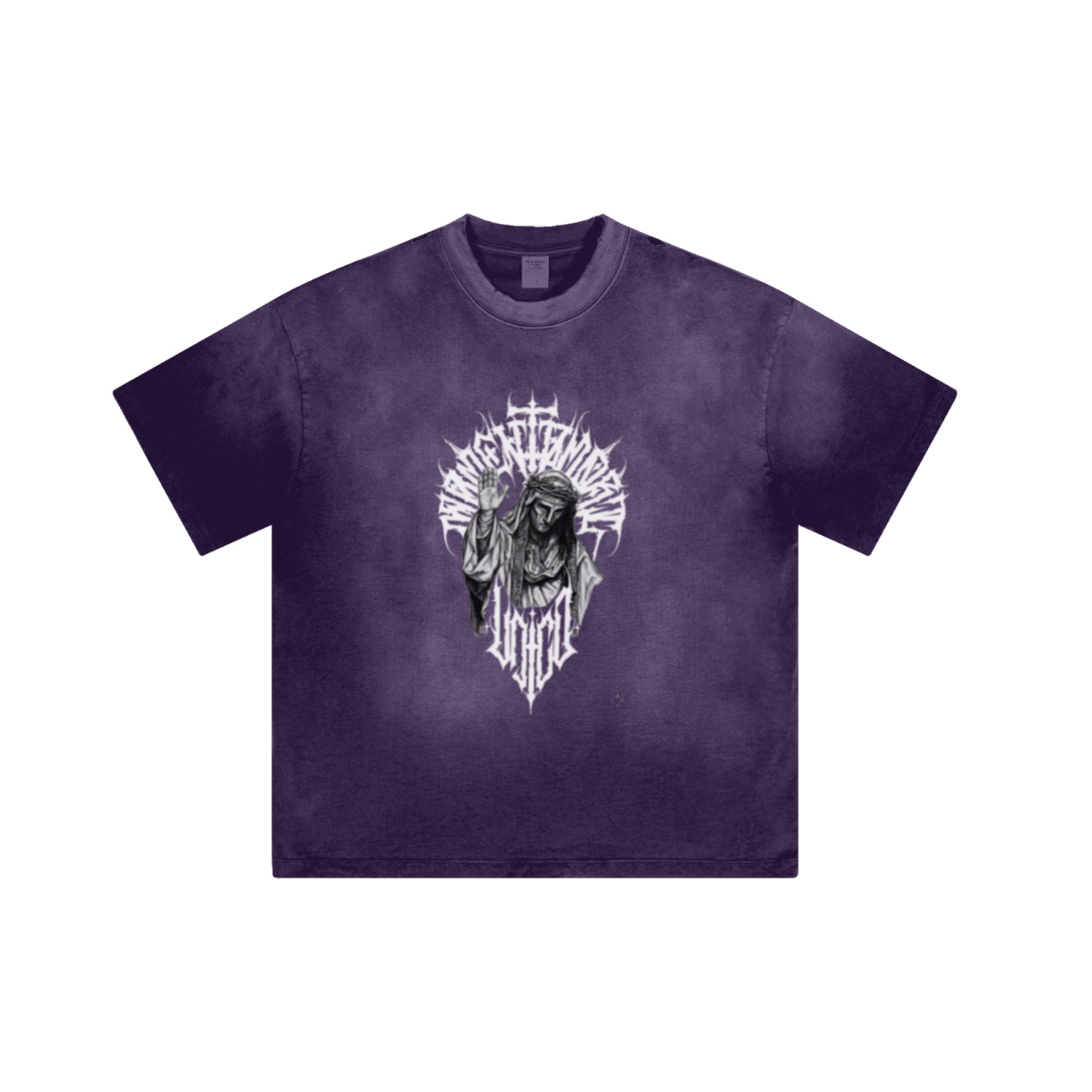 250GSM Men's Boxy Tie-Dyed T-Shirt  Purple