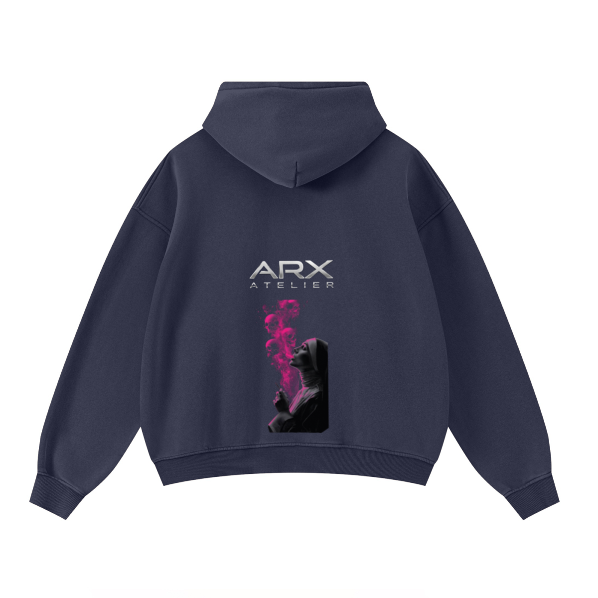 400GSM Unisex Washed Heavyweight Boxy-Fit Hoodie Vintage Royal Blue