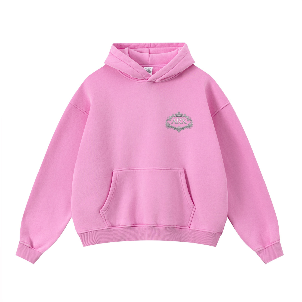 400GSM Unisex Washed Heavyweight Boxy-Fit Hoodie Vintage Peach Pink