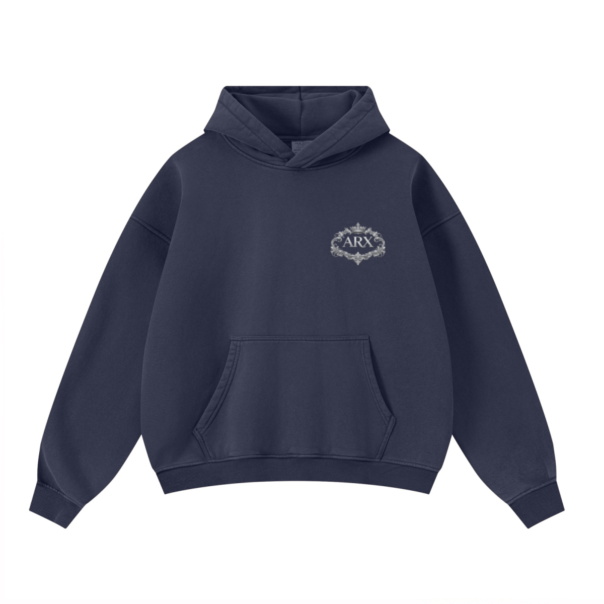 400GSM Unisex Washed Heavyweight Boxy-Fit Hoodie Vintage Royal Blue