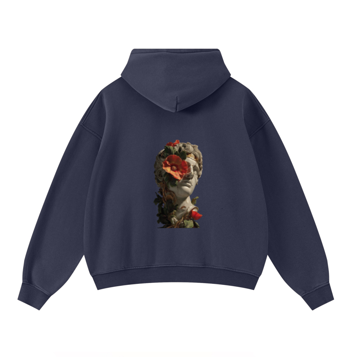 400GSM Unisex Washed Heavyweight Boxy-Fit Hoodie Vintage Royal Blue